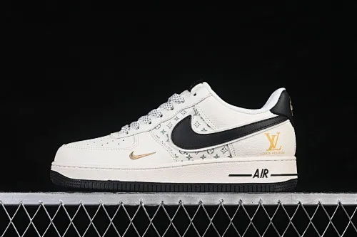 All categories Nk Air Force 1 Air Force series Nk Air Force 1 Low Air Force low-top Nike Air Force 1'07 Low LV joint black and white gold Air Force 1 low-top casual sneakers XX3168-158